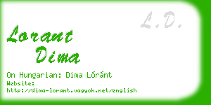 lorant dima business card