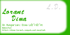 lorant dima business card